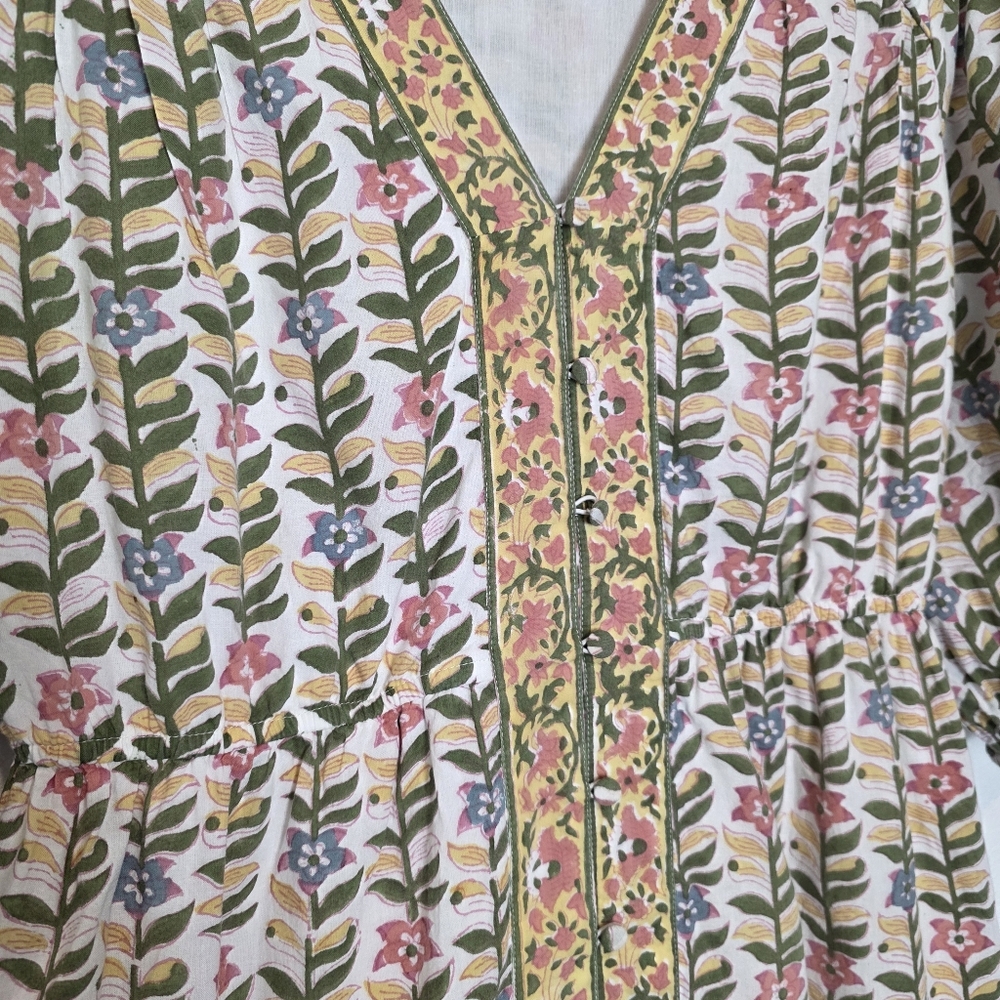 Marea Solana Floral Marigold Dress Size Large - Picture 10 of 14
